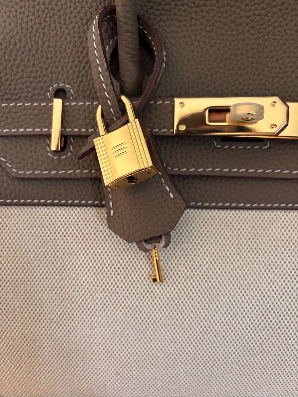 Leather and Canvas Handbag - Picture 6 of 10